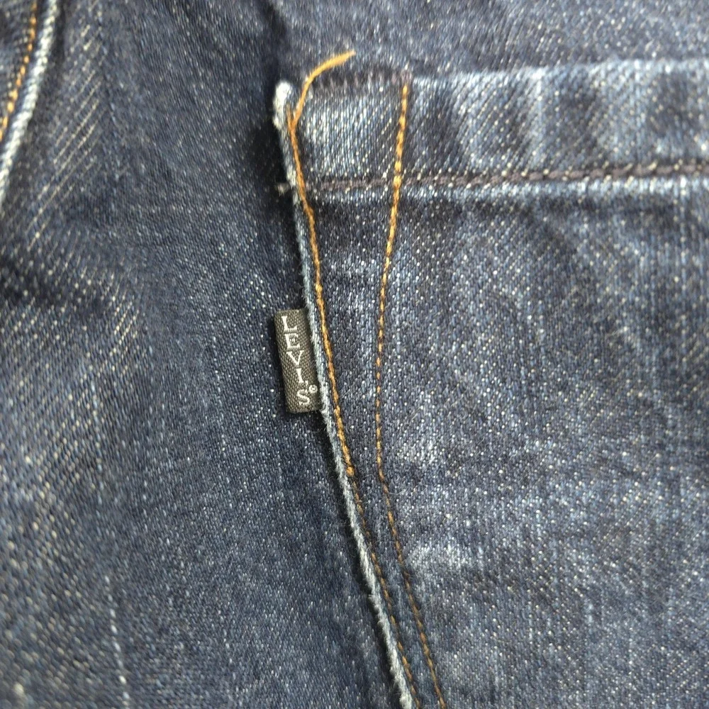 Levis‎ Made & Crafted Jeans Mens 33x29 Blue Ruler Straight Button Fly Big E Logo